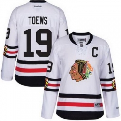 Blackhawks #19 Jonathan Toews White 2017 Winter Classic Womens Stitched NHL Jersey