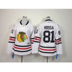 NHL Women chicago blackhawks #81 Marian Hossa white jerseys(2015 new classic)