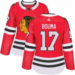 Womens Adidas Chicago Blackhawks 17 Lance Bouma Authentic Red Home NHL Jersey 