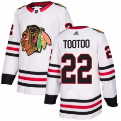 Womens Adidas Chicago Blackhawks 22 Jordin Tootoo Authentic White Away NHL Jersey 