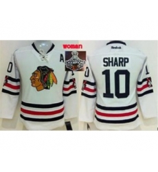 women nhl jerseys chicago blackhawks #10 sharp white[2015 Stanley cup champions][patch A]