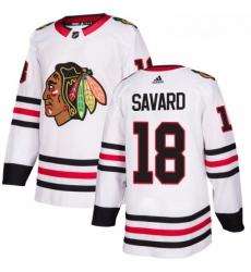 Youth Adidas Chicago Blackhawks 18 Denis Savard Authentic White Away NHL Jersey 