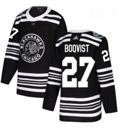 Youth Adidas Chicago Blackhawks 27 Adam Boqvist Authentic Black 2019 Winter Classic NHL Jersey 