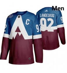 Avalanche 92 Gabriel Landeskog Blue Red 2020 NHL Stadium Series Adidas Jersey