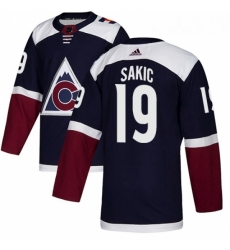 Men Adidas Colorado Avalanche 19 Joe Sakic Authentic Navy Blue Alternate NHL Jersey