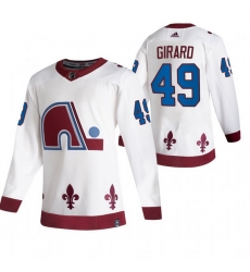 Men Colorado Avalanche 49 Samuel Girard White Adidas 2020 21 Reverse Retro Alternate NHL Jersey