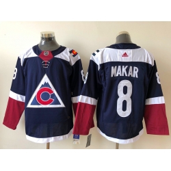 Men Colorado Avalanche 8 Cale Makar Blue 2020 21 Reverse Retro Adidas Jersey