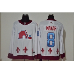 Men Colorado Avalanche 8 Cale Makar White 2020 21 Reverse Retro Adidas Jersey