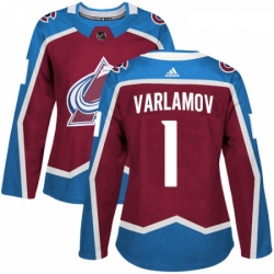 Womens Adidas Colorado Avalanche 1 Semyon Varlamov Premier Burgundy Red Home NHL Jersey 