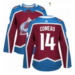 Womens Adidas Colorado Avalanche 14 Blake Comeau Premier Burgundy Red Home NHL Jersey 