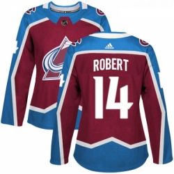 Womens Adidas Colorado Avalanche 14 Rene Robert Premier Burgundy Red Home NHL Jersey 