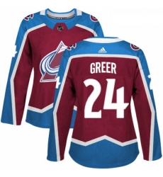 Womens Adidas Colorado Avalanche 24 AJ Greer Premier Burgundy Red Home NHL Jersey 