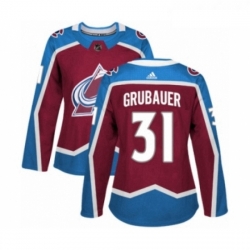 Womens Adidas Colorado Avalanche 31 Philipp Grubauer Premier Burgundy Red Home NHL Jersey 