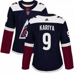 Womens Adidas Colorado Avalanche 9 Paul Kariya Authentic Navy Blue Alternate NHL Jersey 