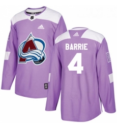 Youth Adidas Colorado Avalanche 4 Tyson Barrie Authentic Purple Fights Cancer Practice NHL Jersey 