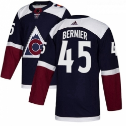 Youth Adidas Colorado Avalanche 45 Jonathan Bernier Authentic Navy Blue Alternate NHL Jersey 