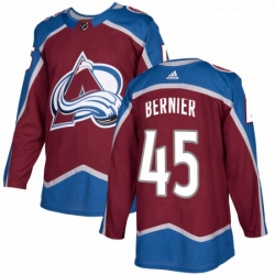 Youth Adidas Colorado Avalanche 45 Jonathan Bernier Premier Burgundy Red Home NHL Jersey 