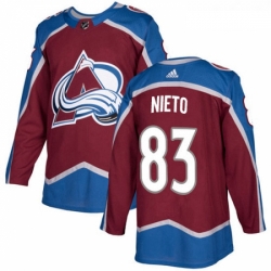 Youth Adidas Colorado Avalanche 83 Matt Nieto Premier Burgundy Red Home NHL Jersey 