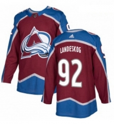 Youth Adidas Colorado Avalanche 92 Gabriel Landeskog Premier Burgundy Red Home NHL Jersey 