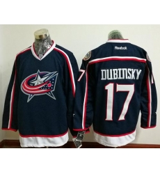 Blue Jackets #17 Brandon Dubinsky Navy Blue Home Stitched NHL Jersey