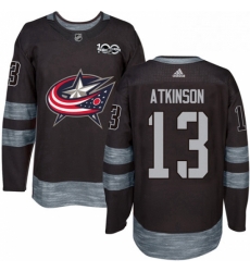 Mens Adidas Columbus Blue Jackets 13 Cam Atkinson Premier Black 1917 2017 100th Anniversary NHL Jersey 