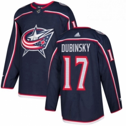 Mens Adidas Columbus Blue Jackets 17 Brandon Dubinsky Premier Navy Blue Home NHL Jersey 