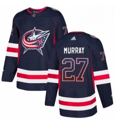 Mens Adidas Columbus Blue Jackets 27 Ryan Murray Authentic Navy Blue Drift Fashion NHL Jersey 