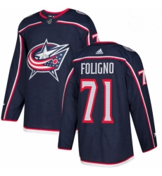 Mens Adidas Columbus Blue Jackets 71 Nick Foligno Authentic Navy Blue Home NHL Jersey 