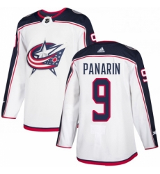 Mens Adidas Columbus Blue Jackets 9 Artemi Panarin White Road Authentic Stitched NHL Jersey 