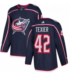 Youth Adidas Columbus Blue Jackets 42 Alexandre Texier Authentic Navy Blue Home NHL Jersey 