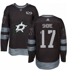 Mens Adidas Dallas Stars 17 Devin Shore Authentic Black 1917 2017 100th Anniversary NHL Jersey 