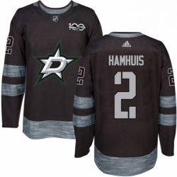 Mens Adidas Dallas Stars 2 Dan Hamhuis Premier Black 1917 2017 100th Anniversary NHL Jersey 