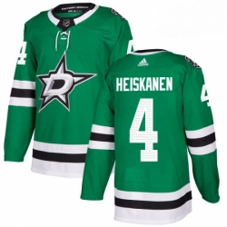 Mens Adidas Dallas Stars 4 Miro Heiskanen Premier Green Home NHL Jersey 