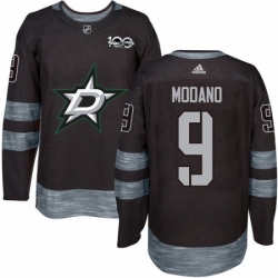 Mens Adidas Dallas Stars 9 Mike Modano Premier Black 1917 2017 100th Anniversary NHL Jersey 