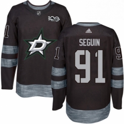 Mens Adidas Dallas Stars 91 Tyler Seguin Premier Black 1917 2017 100th Anniversary NHL Jersey 