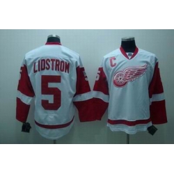 Detroit Red Wings #5 Nicklas lidstrom white Jerseys C patch