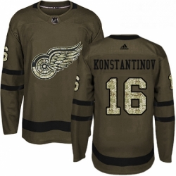 Mens Adidas Detroit Red Wings 16 Vladimir Konstantinov Premier Green Salute to Service NHL Jersey 