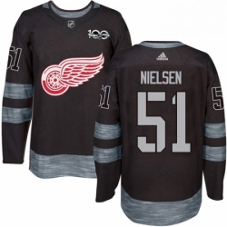 Mens Adidas Detroit Red Wings 51 Frans Nielsen Premier Black 1917 2017 100th Anniversary NHL Jersey 