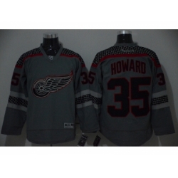 NHL detroit red wings #35 Jimmy Howard Charcoal Cross Check Fashion jerseys