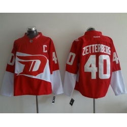 Red Wings #40 Henrik Zetterberg Red 2016 Stadium Series Stitched NHL Jersey