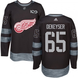 Red Wings #65 Danny DeKeyser Black 1917 2017 100th Anniversary Stitched NHL Jersey