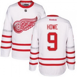 Red Wings #9 Gordie Howe White Centennial Classic Stitched NHL Jersey