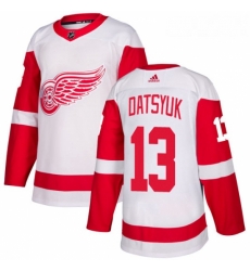 Womens Adidas Detroit Red Wings 13 Pavel Datsyuk Authentic White Away NHL Jersey 