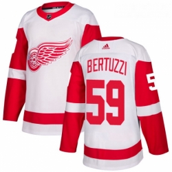 Womens Adidas Detroit Red Wings 59 Tyler Bertuzzi Authentic White Away NHL Jersey 