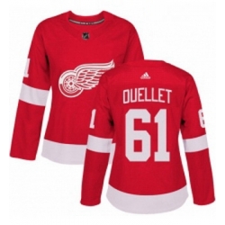 Womens Adidas Detroit Red Wings 61 Xavier Ouellet Premier Red Home NHL Jersey 