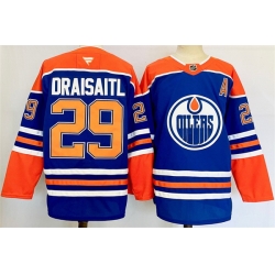 Men Edmonton Oilers 29 Leon Draisaitl Royal 2024 25 Stitched Jersey