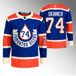 Men Edmonton Oilers 74 Stuart Skinner 2023 Royal Heritage Classic Primegreen Stitched Jersey