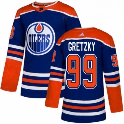 Mens Adidas Edmonton Oilers 99 Wayne Gretzky Premier Royal Blue Alternate NHL Jersey 