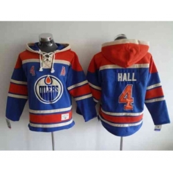 nhl jerseys edmonton oilers #4 hall blue[pullover hooded sweatshirt][patch A]