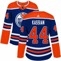 Womens Adidas Edmonton Oilers 44 Zack Kassian Authentic Royal Blue Alternate NHL Jersey 